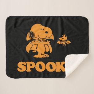 Couverture Sherpa cacahuètes   Snoopy & Woodstock Éffrayant