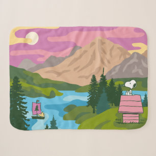 Couverture Sherpa cacahuètes   Snoopy & Woodstock Grand extérieur