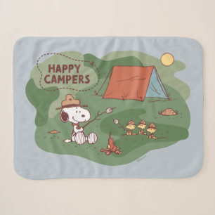 Couverture Sherpa cacahuètes   Snoopy & Woodstock Happy Campers
