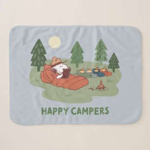 Couverture Sherpa cacahuètes   Snoopy & Woodstock Happy Campers