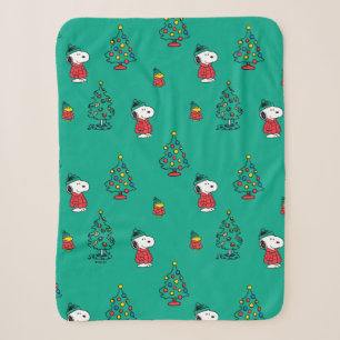 Couverture Sherpa cacahuètes Snoopy & Woodstock Motif de Noël