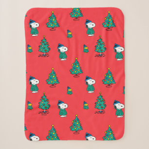 Couverture Sherpa cacahuètes   Snoopy & Woodstock Red Christmas
