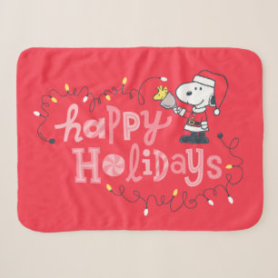 Couverture Sherpa cacahuètes Snoopy & Woodstock Santa Claus