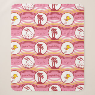 Couverture Sherpa cacahuètes Snoopy & Woodstock Tropical Cutie