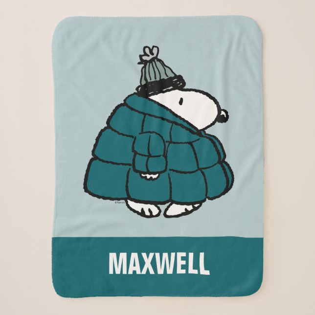 Couverture Sherpa cacahuètes | Veste Snoopy Winter Puffer (Devant)