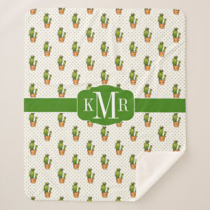 Couverture Sherpa Cactus et motif de point succulent de Polk