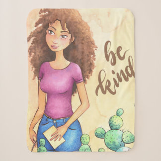 Couverture Sherpa Cactus Girl Be Kind