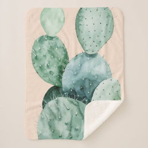 Couverture Sherpa Cactus sur le corail
