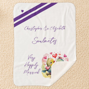 Couverture Sherpa Cadeau d'anniversaire de mariage pour femme âmes s