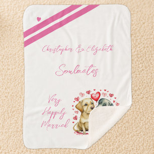 Couverture Sherpa Cadeau d'anniversaire pour femme âmes sœurs chiens