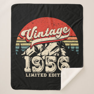 Couverture Sherpa Cadeau d'anniversaire Rétro 1956 Anniversaire 70 a