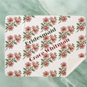 Couverture Sherpa Cadeau de Demoiselle d'Honneur Fleur de Campagne P