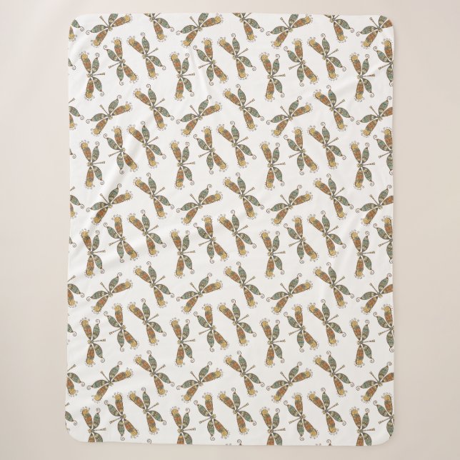 Couverture Sherpa Cadeau de dragonfly Sherpa Blanche (Devant)