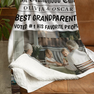 Couverture Sherpa Cadeau de grand-parents de journaux personnalisés