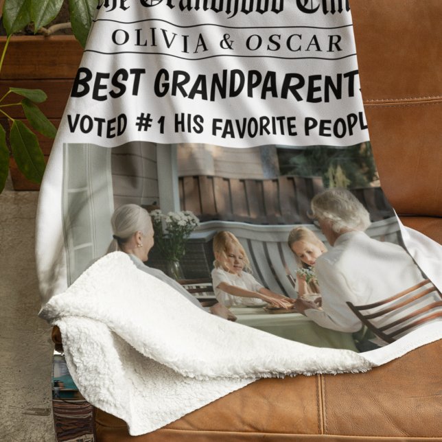 Couverture Sherpa Cadeau de grand-parents de journaux personnalisés (Créateur téléchargé)