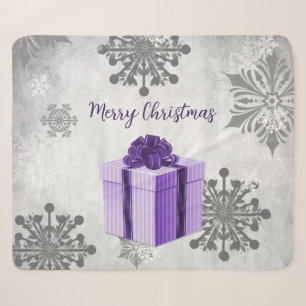 Couverture Sherpa Cadeau de Noël pourpre Holiday Sherpa Blanket