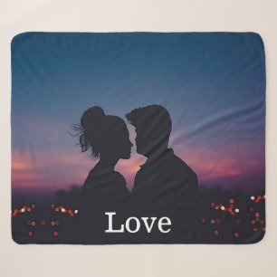 Couverture Sherpa Cadeau de photo de mariage Love Script