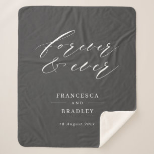 Couverture Sherpa Cadeau Mariage pour Calligraphie Gris et pour touj