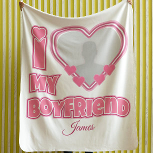 Couverture Sherpa Cadeau personnalisé J'aime mon petit ami – Ajoutez