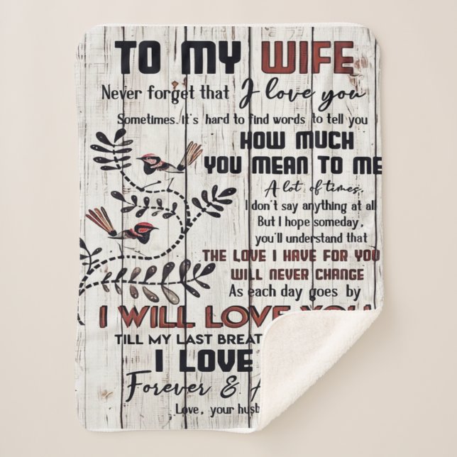 Couverture Sherpa Cadeau Pour Femme | À ma femme belle lettre (Devant)