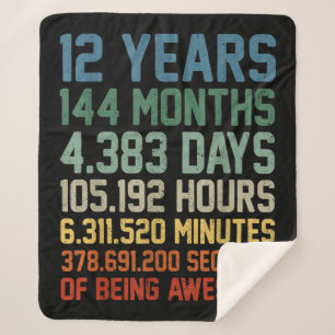 Couverture Sherpa Cadeau vintage 12e anniversaire 12 ans