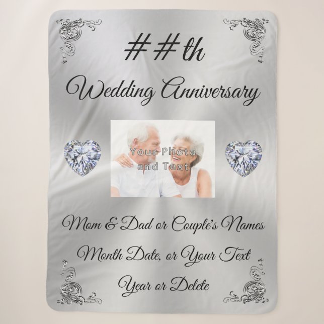 Couverture Sherpa Cadeaux d'anniversaire Mariage personnalisés par a (Devant)