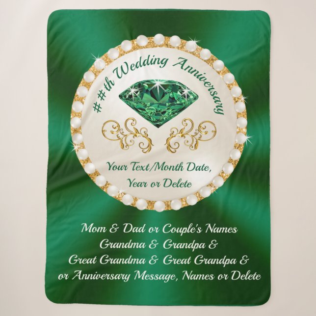 Couverture Sherpa Cadeaux pour l'anniversaire du Mariage d'Emeraude  (Devant)