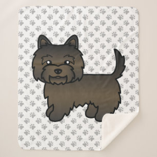 Couverture Sherpa Cairn Terrier Tacheture Foncé Chien de Dessin Anim
