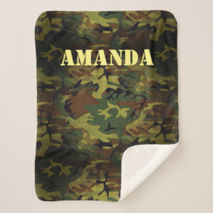 Couverture Sherpa Cammo vert
