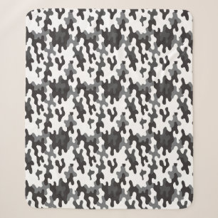 Couverture Sherpa Camo noir et blanc