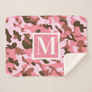 Couverture Sherpa Camo rose