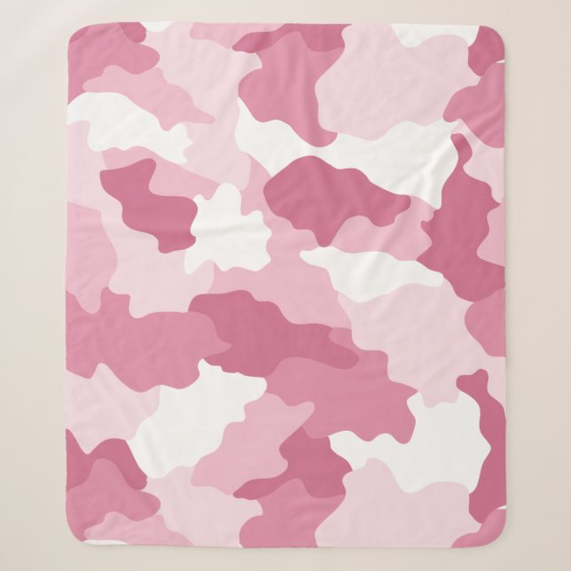 Couverture Sherpa Camouflage de camo rose fillette Sherpa Blanket (Devant)