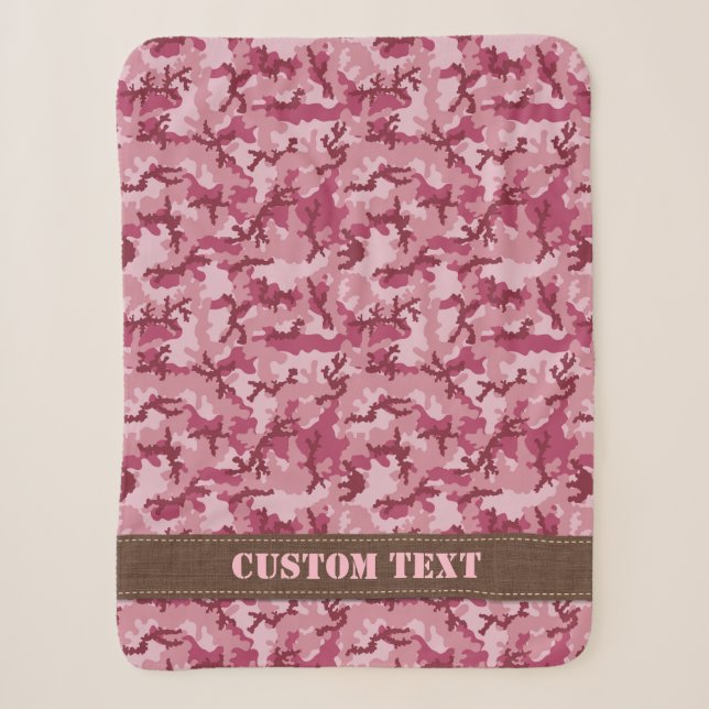 Couverture Sherpa Camouflage rose (Devant)