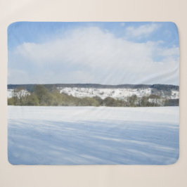 Couverture Sherpa Campagne anglaise en hiver - Personnalisé