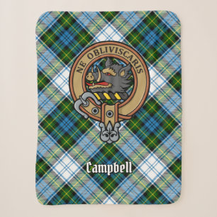 Couverture Sherpa Campbell Crest au-dessus de Tartan