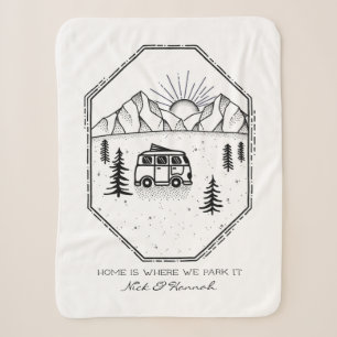Couverture Sherpa Camper Van Vie en plein air Camping personnalisé
