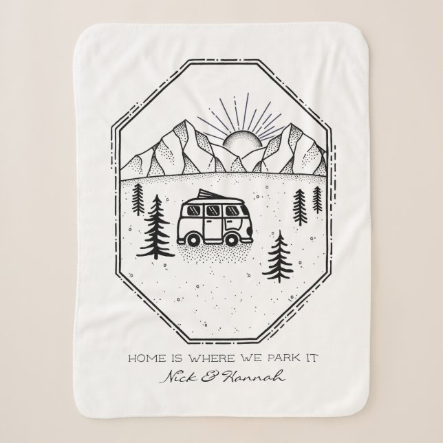Couverture Sherpa Camper Van Vie en plein air Camping personnalisé (Devant)