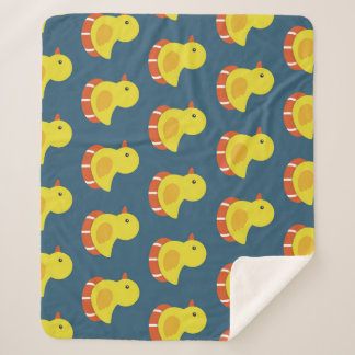 Couverture Sherpa Canard en caoutchouc jaune, mignon, motif sans sou