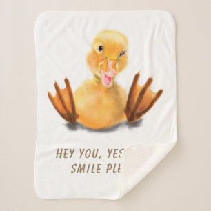 Couverture Sherpa Canard Joueur Sherpa Blanket Smile Cartoon