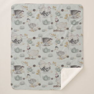 Couverture Sherpa Canards de Haute Couture et poulets bébé