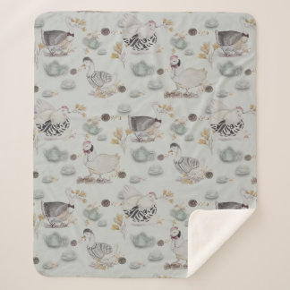 Couverture Sherpa Canards de Haute Couture et poulets bébé