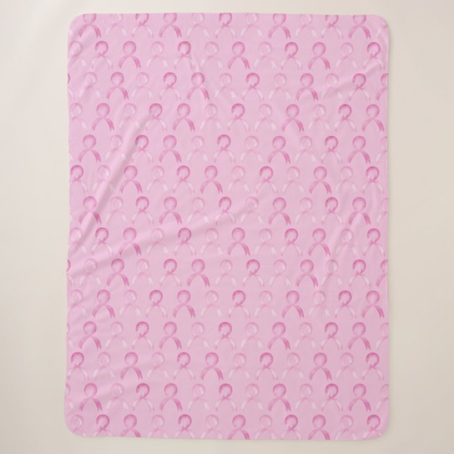 Couverture Sherpa Cancer du sein, Ruban rose, Soutien, Cadeau #cance (Devant)