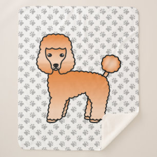 Couverture Sherpa Caniche jouet abricot Chien de dessin animé mignon