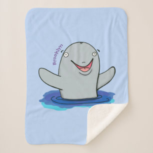 Couverture Sherpa Caricature adorable de marsouin