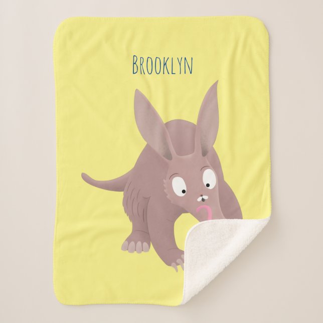 Couverture Sherpa Caricature amusante de Aardvark (Devant)