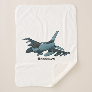 Couverture Sherpa Caricature d'avion de chasse militaire