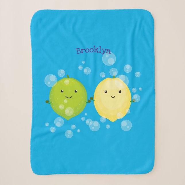Couverture Sherpa Caricature de chaux de citron joyeux (Devant)