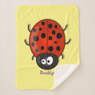 Couverture Sherpa Caricature de coccinelle rouge joyeux