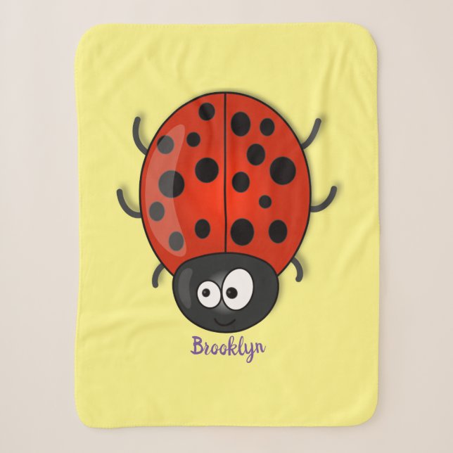 Couverture Sherpa Caricature de coccinelle rouge joyeux (Devant)