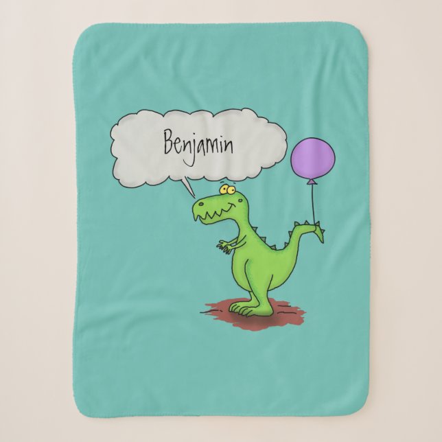 Couverture Sherpa Caricature de dragon dragon drôle et vert respiran (Devant)